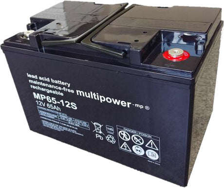 Multipower MP65-12S - VdS Blei-Akku 12V 65000mAh M6-Innengewinde
