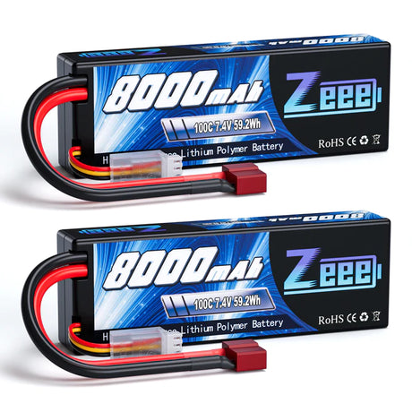 Zeee 2S 8000mAh 7,4V 100C Hardcase Deans (2 Stück)