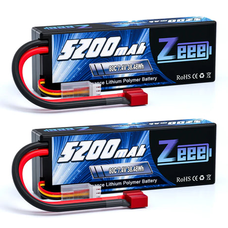 Zeee 2S 5200mAh 7,4V 80C Hardcase Deans (2 Stück)