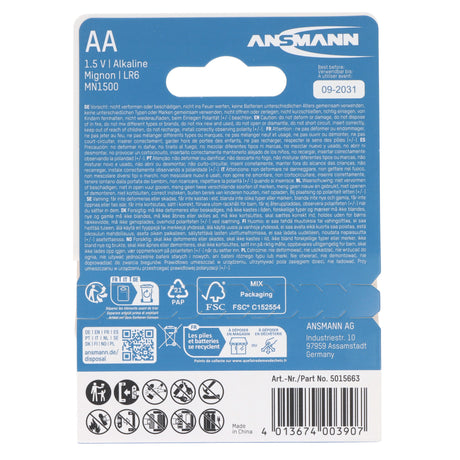 Ansmann X-Power Alkaline Batterie Mignon AA, LR6, 4er Papierblister