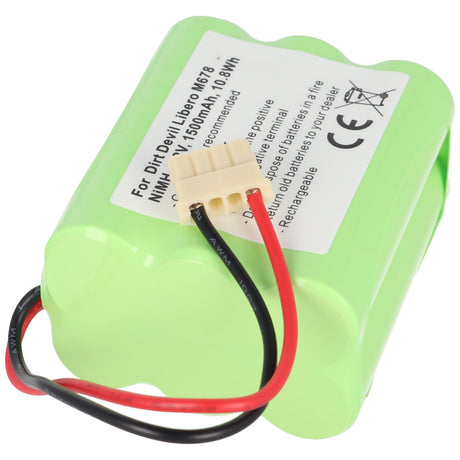 AccuCell Akku Dirt Devil Libero M678, EVO M678, Dirt Devil 0678004 7,2V 1500mAh