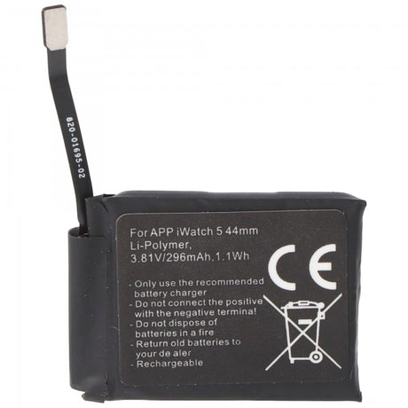 AccuCell Akku nur passend für Apple Watch 5 44mm, A2181, A2157, Li-Polymer, 3,81V, 296mAh, 1,1Wh, built-in, ohne Werkzeug