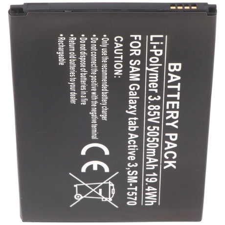 AccuCell Akku passend für Samsung Galaxy Tab Active 3, SM-T570, Li-Polymer, 3,85V, 5050mAh, 19,4Wh