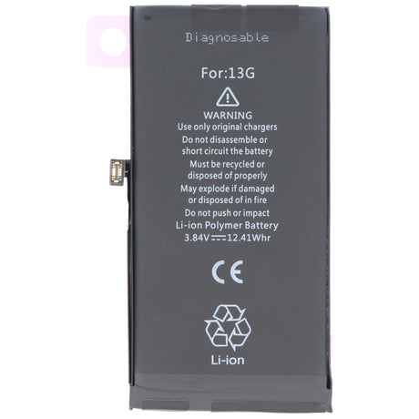 AccuCell Akku passend für Apple iPhone 13, diagnostizierbar, Li-Polymer, 3,84V, 3227mAh, 12,4Wh, ohne Werkzeug