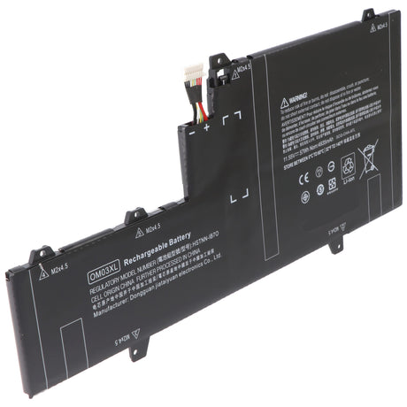 AccuCell Akku passend für HP EliteBook x360 1030 G2, OM03XL, Li-Polymer, 11,55V, 4900mAh, 57Wh, built-in ohne Werkzeug