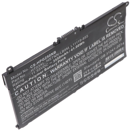 AccuCell Akku passend für HP Pavilion 15-CC, Li-Polymer, 11,55V, 3630mAh, 42Wh, schwarz