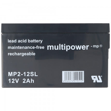 Multipower MP2-12SL Blei Akku 12 Volt 2Ah Yuasa NP2-12 Akku