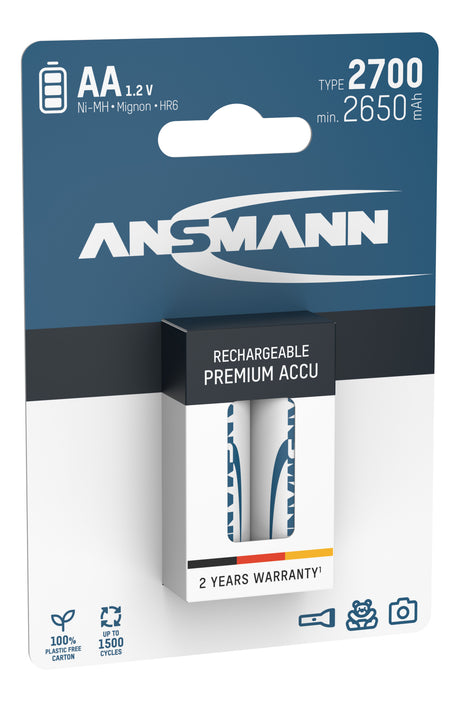 Ansmann NiMH-Akku Mignon 2700mAh 2er Blister
