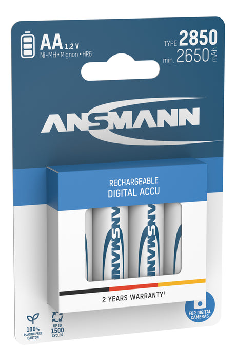 Ansmann NiMH-Akku Typ 2850 Mignon 2650mAh Digital 4er-Blister