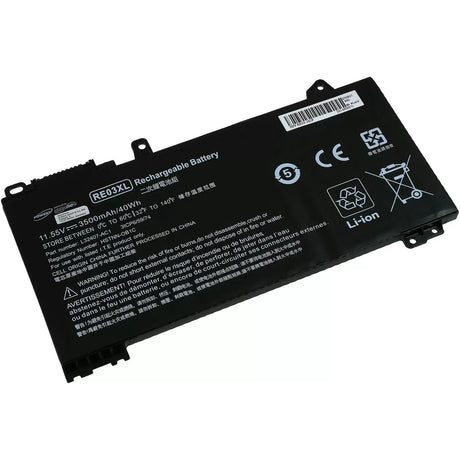 AccuCell Akku passend für Laptop HP ProBook 430 G6, 440 G6, 450 G6, Typ RE03XL u.a. - 11,55V - 3500 mAh