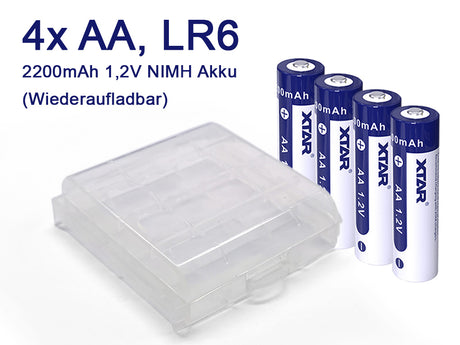 XTAR AA LR6 NIMH Akku 2200mAh 1,2V (Wiederaufladbar) (4 Stuck)