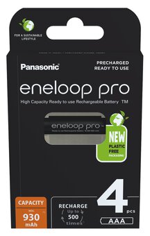Panasonic Eneloop Pro Akku AAA NiMH- 4er-Blister BK-4HCDE/4BE