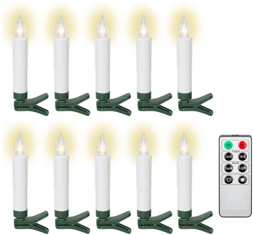 Goobay 10 kabellose LED-Weihnachtsbaumkerzen