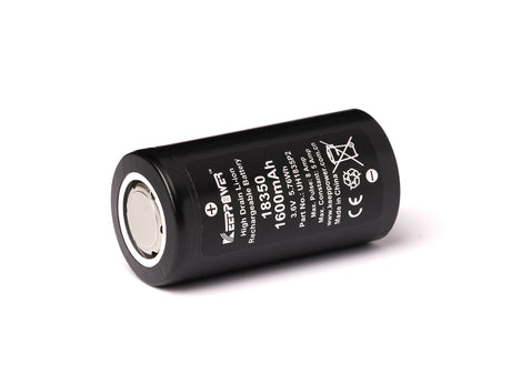 Keeppower 18350 - *1600mAh 3,6V - 3,7V Lithium-Ionen-Akku Entladestrom konstant 5A (Ampere)