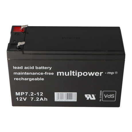 Multipower Akku passend für Alarmanlage Abus Terxon SX AZ4000 7.2-12 PB 12 Volt 7,2Ah VDS Zulassung