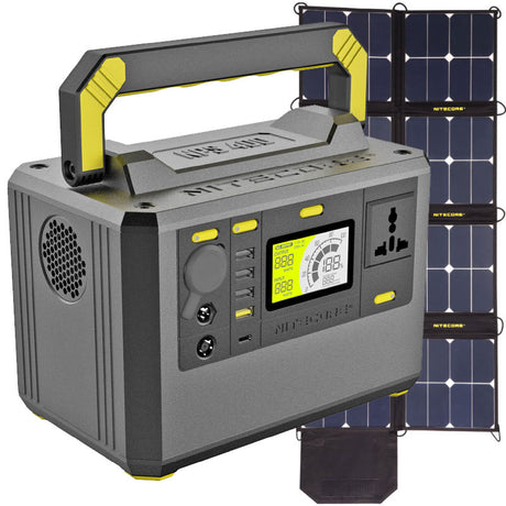 Nitecore NPS400 Power Station 117000mAh und Nitecore FSP100 faltbares Solarpanel mit max. 100W