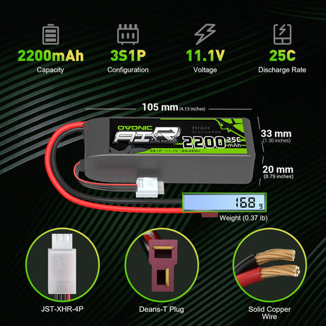 Ovonic 3S 2200mAh 11,1V 25C Lipo-Akku Deans (2 St.)