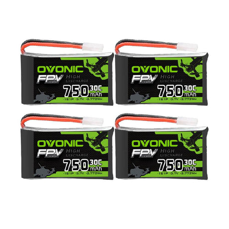 Ovonic FPV 1S LiPo Akku 750mAh 3,7V 1S1P 30C Molex-Stecker LiPo-Akku für Syma X5C X5SW Micro Quad (4 Stück)