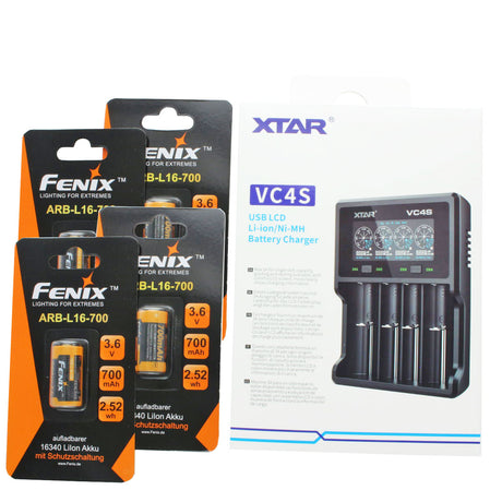 4 Stück wiederaufladbarer Arlo-Akku, 3.7 V max. 760mAh Lithium Batterien und Ladegerät mit AccuCell Box, wiederaufladbar, passend für Netgear Arlo-Kamera VMC3030, 3230, 3330, 3430