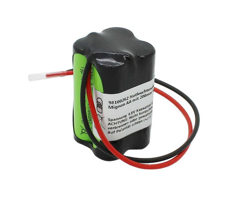 AccuCell Notleuchtenakku NiMH 4,8V 1800mAh F2x2 Mignon AA mit 200mm Kabel