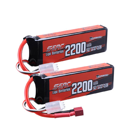 Sunpadow 2S Lipo Akku 7,4V 2200mAh 40C Softpack mit Deans T-Stecker (2 St.)