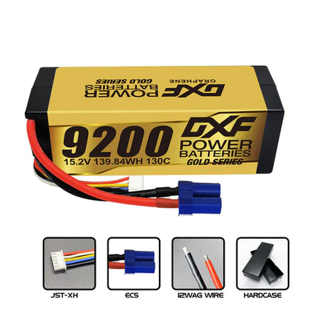 DXF 4S 9200mAh 15,2V 130C Gold Series Hardcase LiPo Akku