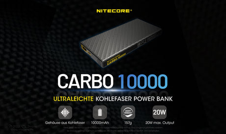 Nitecore Powerbank CARBO10000 - 10000mAh