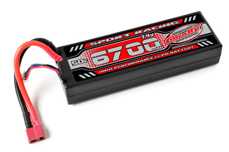 Team Corally C-49126-D Team Corally - Sport Racing 50C - 6700Mah - 2S - 7,4V - T-Plug - Hard Case