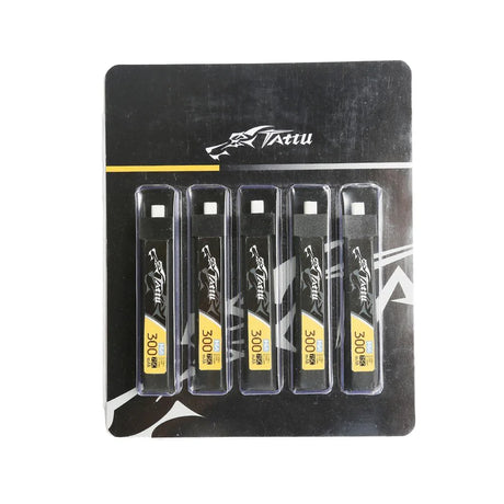 Tattu 300mAh 3.8V 75C 1S1P HV Lipo Akku mit BT 2.0 Stecker (5PCS)