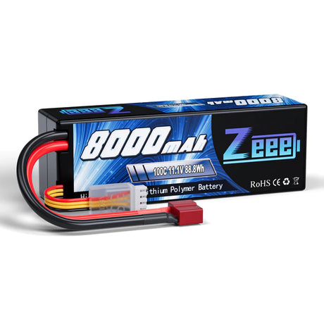 Zeee 3S Lipo Akku 8000mAh 11.1V 100C Dean Hardcase