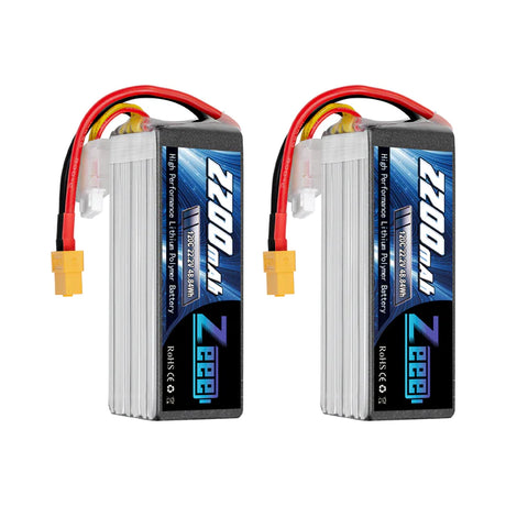 Zeee 6S 2200mAh 22.2V 120C XT60 Lipo Akku (2 Stück)
