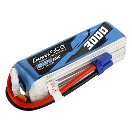 Gens Ace 3000mAh 22,2V 60C 6S1P Lipo-Akkupack mit EC5-Stecker