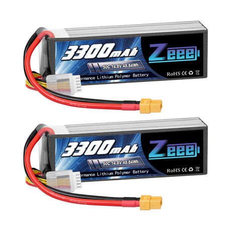 Zeee 4S Lipo Akku 3300mAh 14,8V 50C Soft Case XT60 (2 St.)