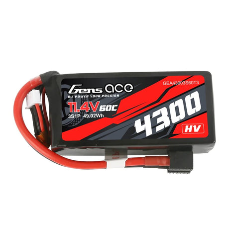 Gens Ace 4300mAh 3S1P 11,4V 60C Lipo Akku mit XT60/T-Stecker