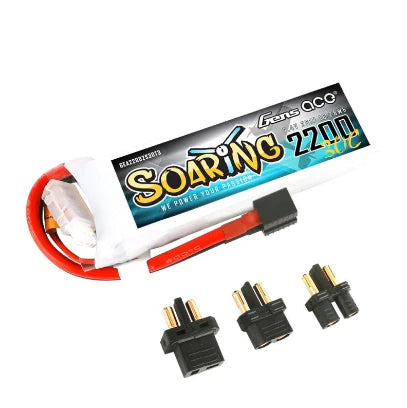 Gens Ace Soaring 2200mAh 7,4V 30C 2S1P Lipo Akkupack mit EC3/XT60/T-Stecker