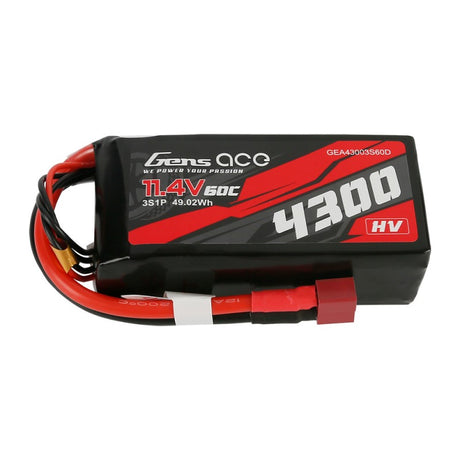 Gens Ace 4300mAh 3S1P 11,4V 60C Lipo Akku T-Stecker
