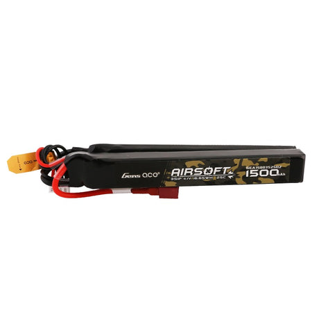 Gens Ace 25C 1500mAh 3S1P 11.1V Nunchuck 2X Airsoft Lipo Batterie mit T-Stecker