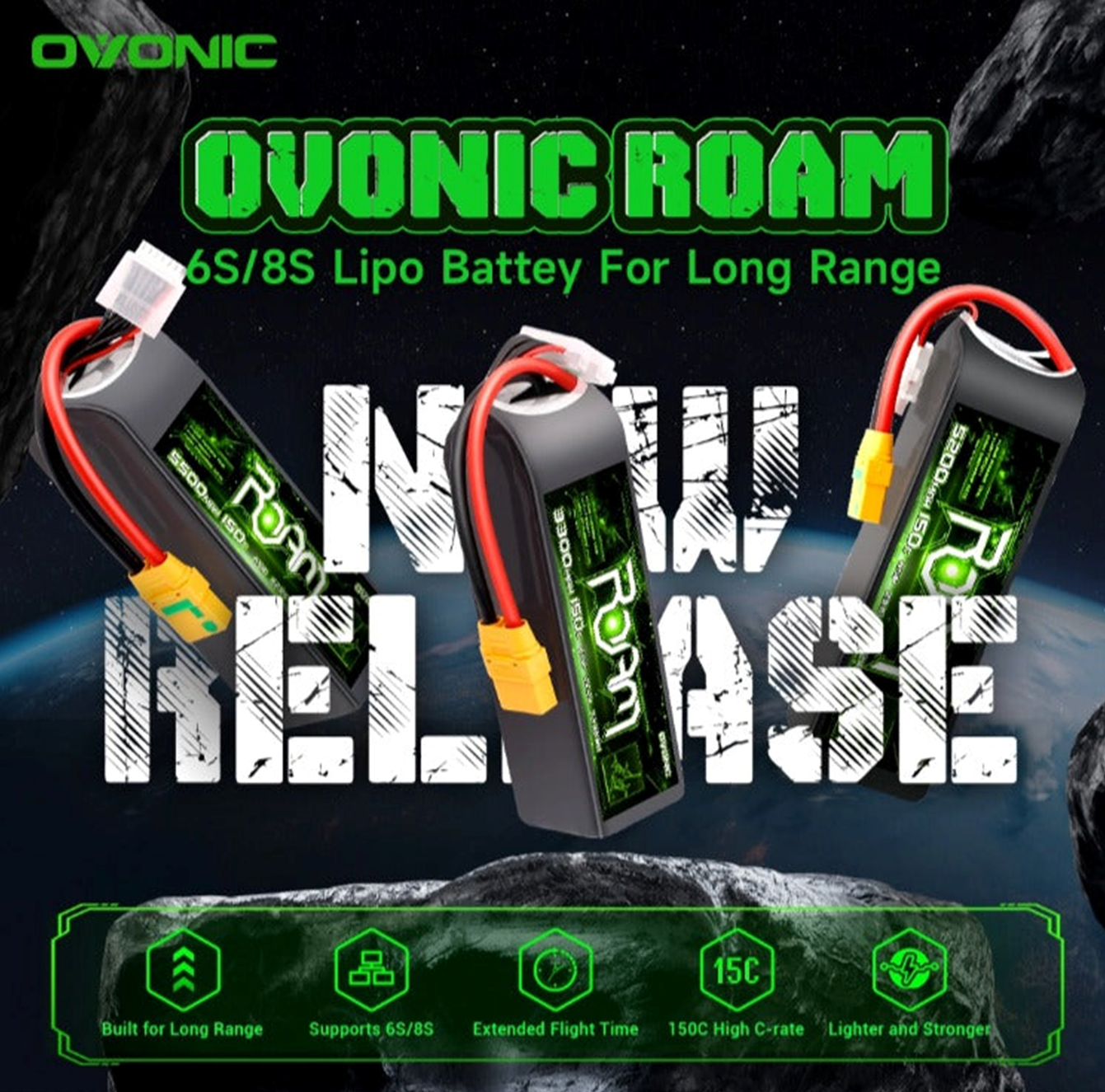 🚀 New Release: Ovonic Roam - Long Range LiPo für 6S/8S Drohnen