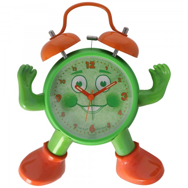 Technoline ABC spielerisch die Uhrzeit lernen, Ticki Tack der Kinderwecker grün orange, inklusive Batterie