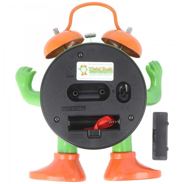Technoline ABC spielerisch die Uhrzeit lernen, Ticki Tack der Kinderwecker grün orange, inklusive Batterie
