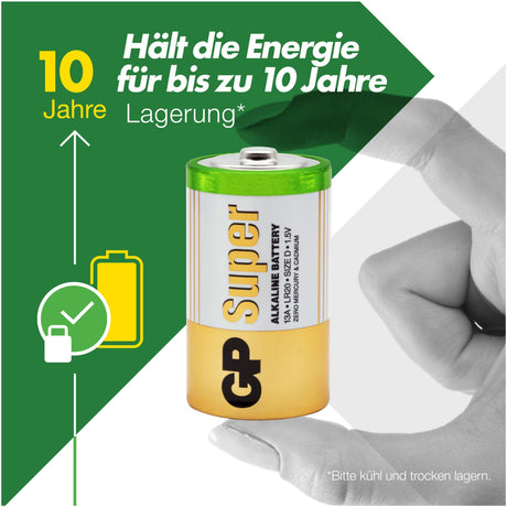 GP Batteries D Mono Batterie GP Alkaline Super 1,5V (4 Stück)