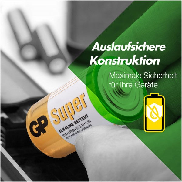 GP Batteries D Mono Batterie GP Alkaline Super 1,5V (4 Stück)