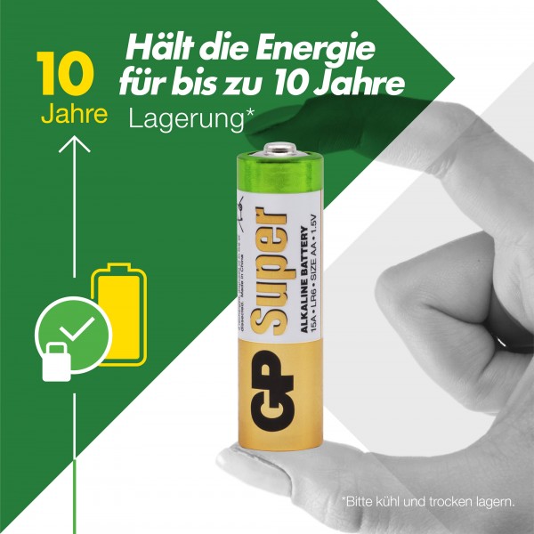 GP Alkaline Super Mixblister AAA Micro und AA Mignon Batterien Super 1,5V 8+8 Stück