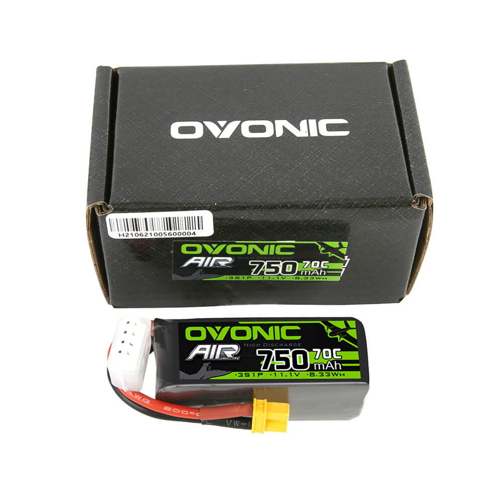 Ovonic Air 3S LiPo Akku 750mAh 11,1V 70C für RC-Helikopter LOGO 200 - XT30-Stecker