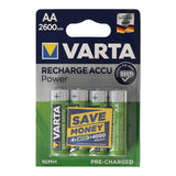 VARTA Akkus AA 1,2V 2600mAh Mignon AA LR6 4er Blister