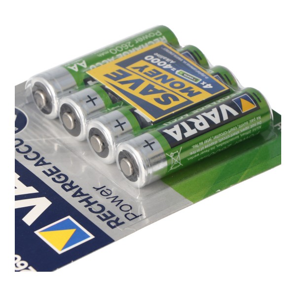 VARTA Akkus AA 1,2V 2600mAh Mignon AA LR6 4er Blister