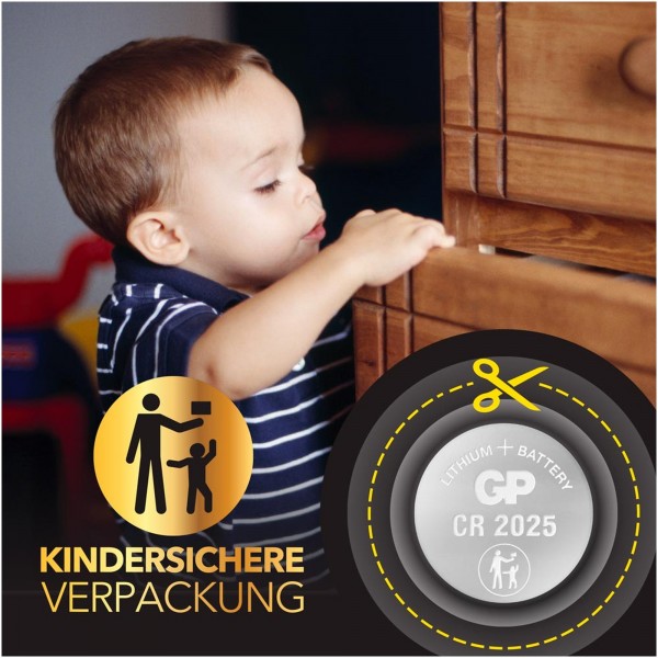 CR2025 GP Lithium Knopfzelle 3V 5 Stück