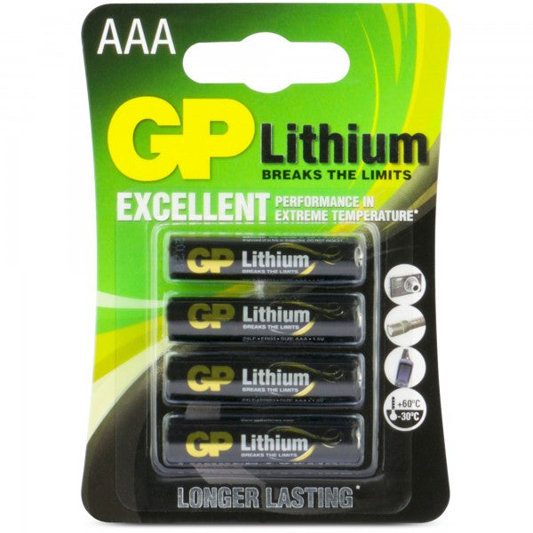 GP Batteries AAA Batterie GP Lithium 1,5V (4 Stück)