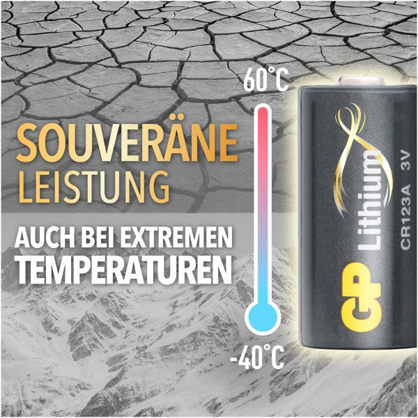 GP Batteries 3V 1400mAh CR123A Batterie GP Lithium (2 Stück)