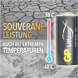 GP Batteries 3V 1400mAh CR123A Batterie GP Lithium (2 Stück)